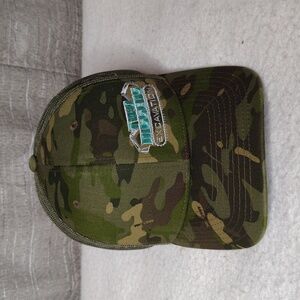 Wildland Camo Mesh Hat Cap Strap Snap Back Green Embroidered Logo Trucker Men's